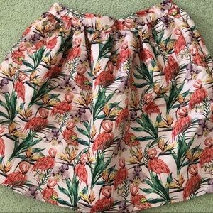 Retro Rockabilly Pink Flamingo Swing Skirt